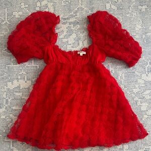 Elegant Red Lace Dress